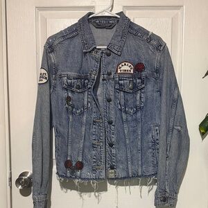 Harley-Davidson Blue Denim Jacket with Patches